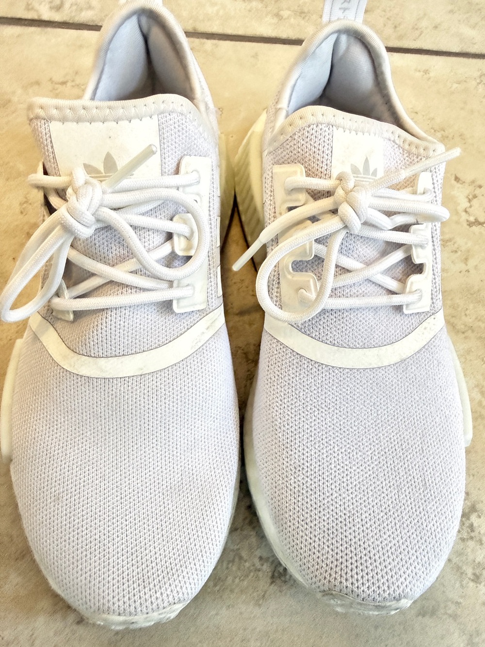 adidas Cream Knit Sneaker Interior with Size Label